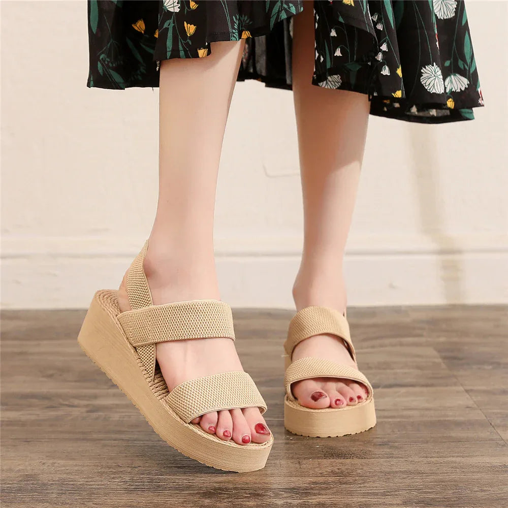 Women's New Fashion Cross Strap Ins Trendy Thick Sole Roman Shoes - DanaFashionstore
