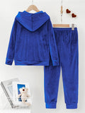 Plush Pajamas Hooded Sweater Trousers Two-piece Suit
