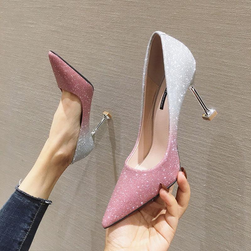 Gradient Sexy Pointed French Stiletto High Heels - DanaFashionstore