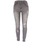 Women's Fashion Elastic Slim Fit Ripped Skinny Jeans