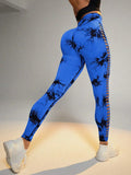 Hollow Tie Dye Printed Yoga Pants High Waist Butt Lift Seamless Sports Gym Fitness Leggings Slim Pants For Women Tight Trousers - DanaFashionstore