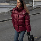 Women's Graceful Stand Collar Hooded Cotton Jacket 2026 - Winter Coat - DanaFashionstore
