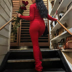 Hoodie Suit Women Leisure Sexy Zip Long Sleeve Sweater And High Waist Long Pants Set - DanaFashionstore