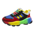 Women's Fashion Thick Bottom Colorful Front Lace-up Sneakers - DanaFashionstore