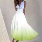 Digital Print V-Neck Swing Dress 2026 - Fashion Long Dress - DanaFashionstore