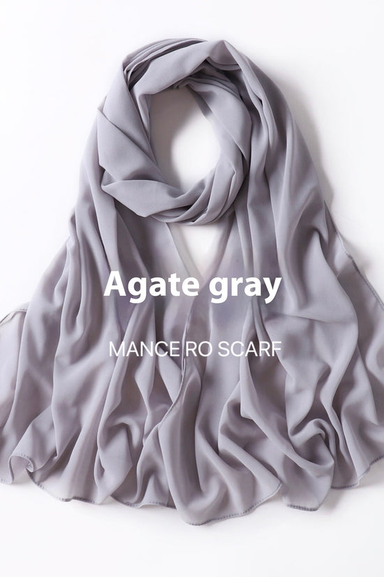 Pure Color Pearl Chiffon Scarf Headcloth Veil Chiffon Scarf