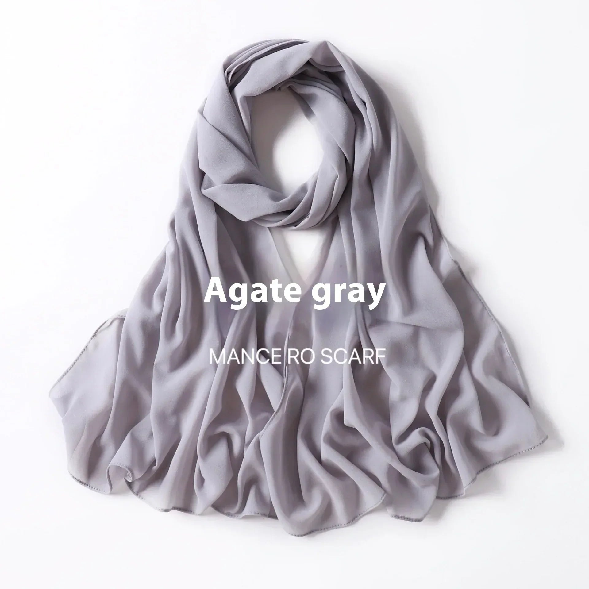 Pure Color Pearl Chiffon Scarf Headcloth Veil Chiffon Scarf - DanaFashionstore