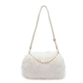 Autumn And Winter Fashion Shoulder Bags Pearl Chain Crossbody Bag Versatile Commuting Armpit Plush Female Bag - DanaFashionstore
