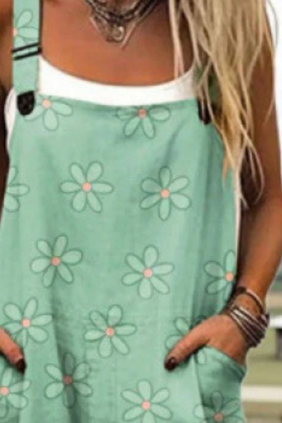 Women's Digital 3D Printing Buttons Casual Suspender Trousers Suspenders