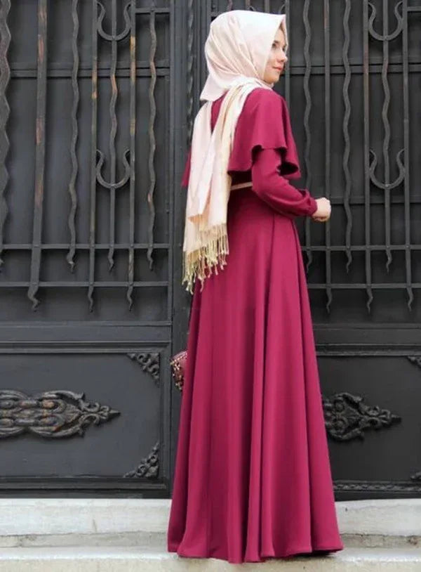 Plus Size Muslim Dress Cape - Elegant Hui Costume Arab National Robe for Women - DanaFashionstore
