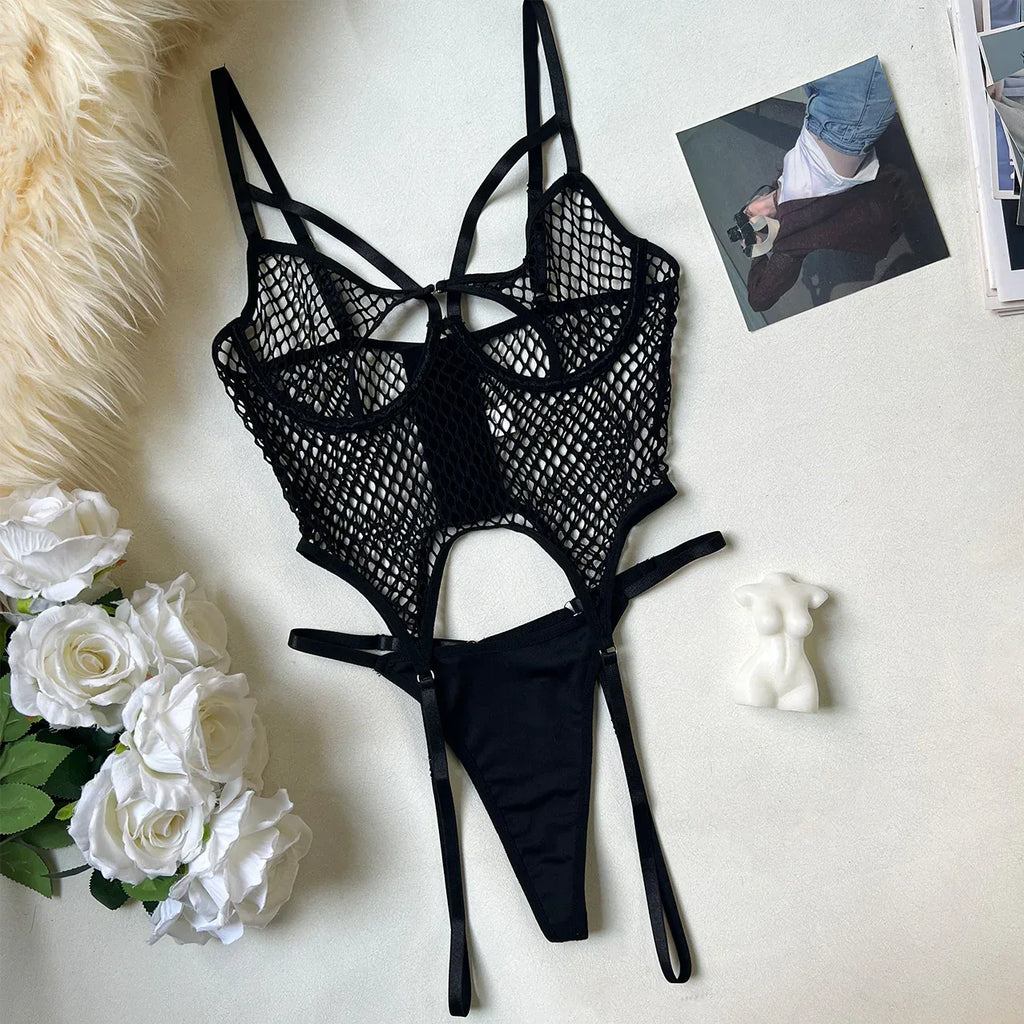 Sexy Fishnet Underwear Bra 2026 - Super Thin Net Sexy Suit - DanaFashionstore