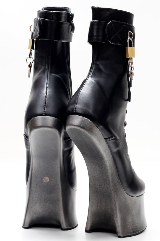 18cm Super High Heel Donkey Hoof Fancy Ankle Boots