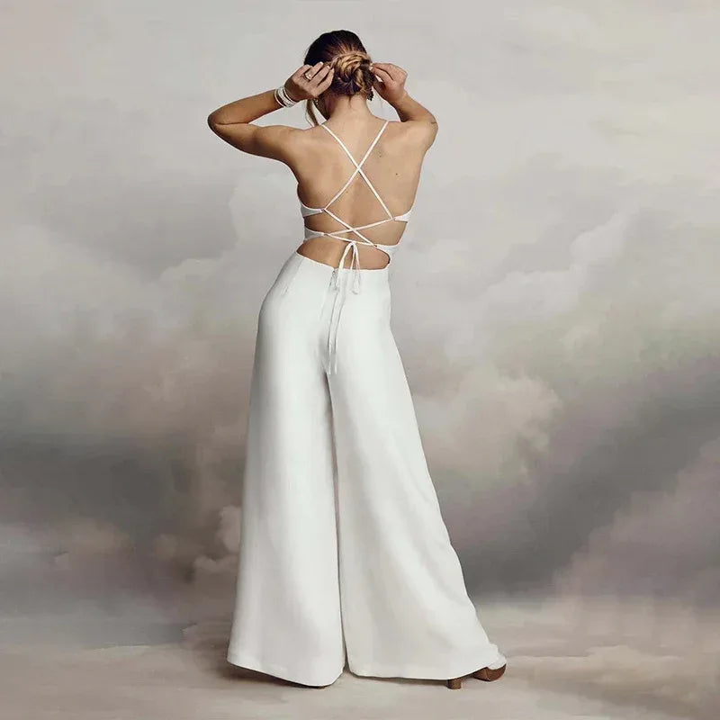 Sleeveless V-Neck Backless Jumpsuit 2026 - Skinny Sheath Jumpsuit - DanaFashionstore