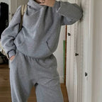 Elastic Waist Casual Straight-leg Sweatpants Home Sports Two-piece Set