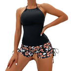 Halterneck Printed Halter Bikini Split Swimsuit For Women - DanaFashionstore