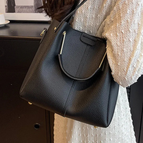 Women's Large-capacity Crossbody Autumn All-matching Korean-style Textured Portable Bucket Bag - DanaFashionstore