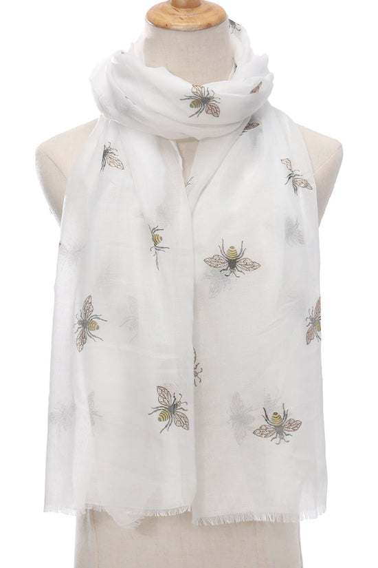 Bee Print Women's Neck Warmer Travel Sun Protection Shawl
