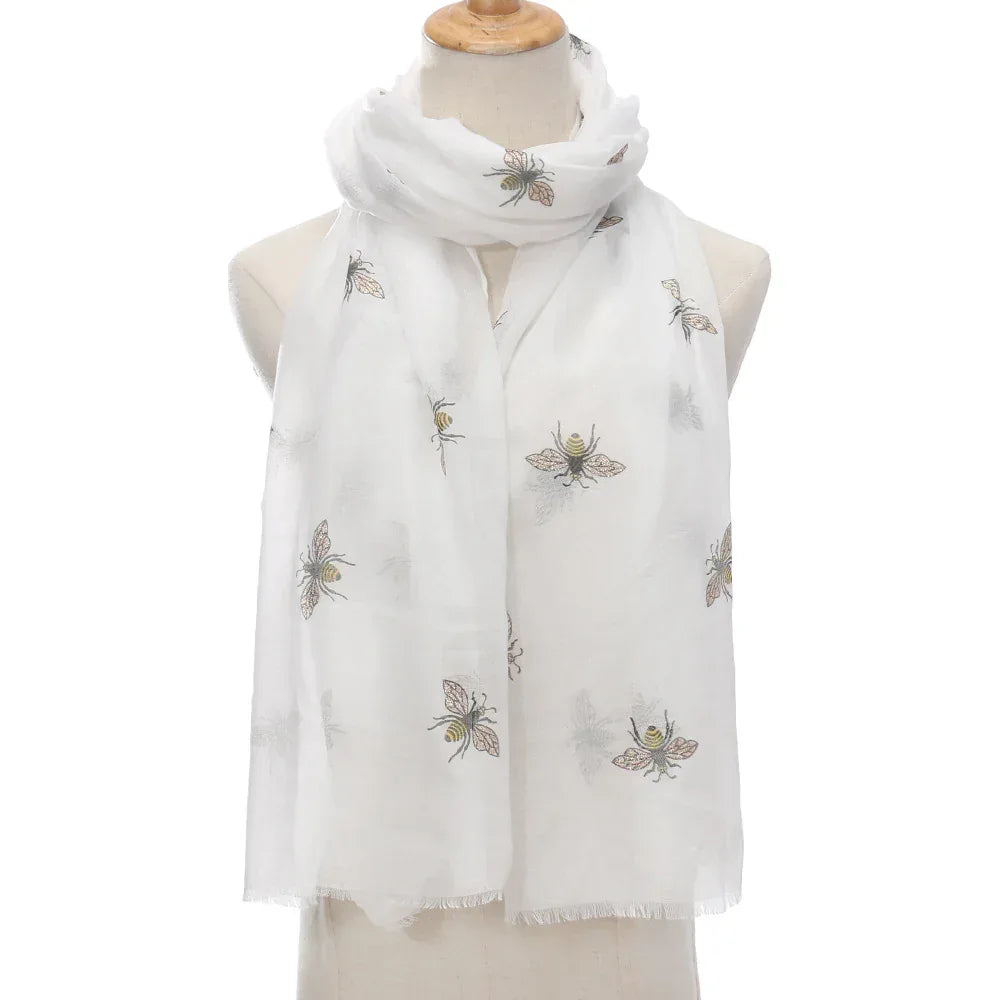 Bee Print Women's Neck Warmer Travel Sun Protection Shawl - DanaFashionstore