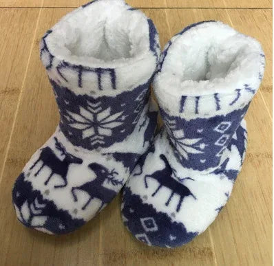 Christmas Elk Floor Shoes Indoor Socks Shoes Warm Plush House Slippers - DanaFashionstore