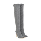 Super High Heel Plus Size Leopard Print Over-the-knee Women's Boots - DanaFashionstore