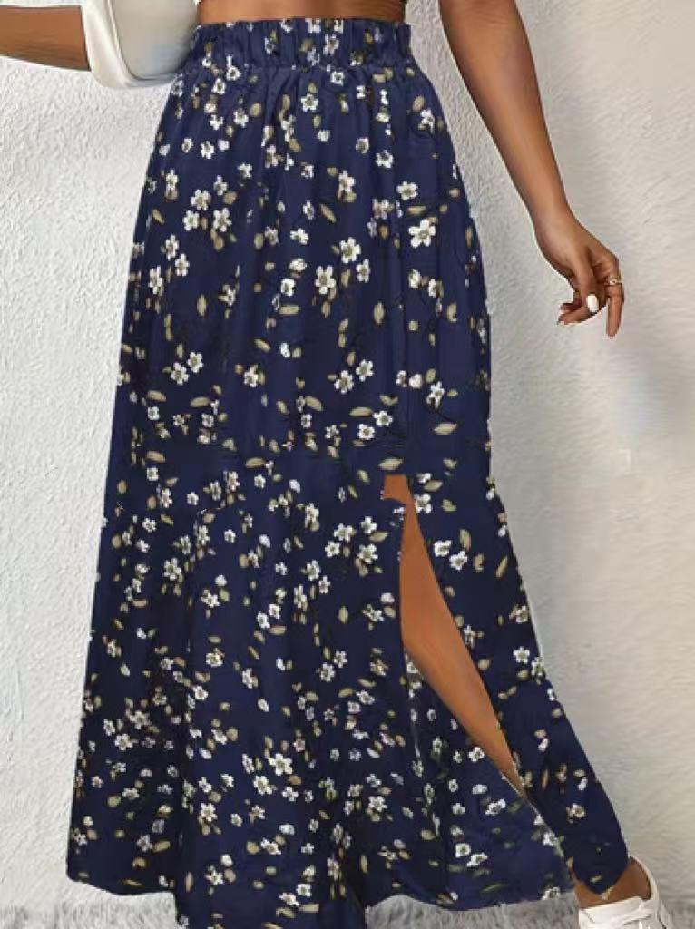 Women's Fashionable With Side-slit Printed Skirt - DanaFashionstore