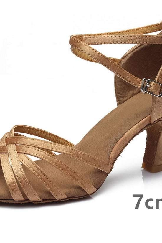 Indoor satin Latin dance shoes