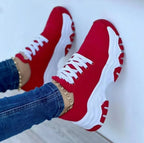 Round Head Thick Bottom Low-top Casual Shoes For Women Plus Size Lace Up Pumps - DanaFashionstore