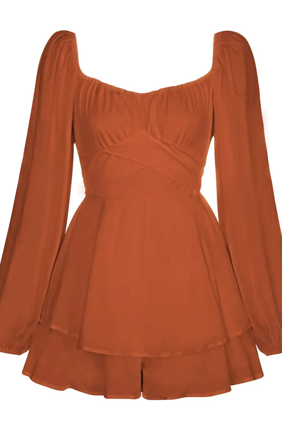 Women Jumpsuit Short Puff Sleeve Fashion Ruffle Shorts - DanaFashionstore