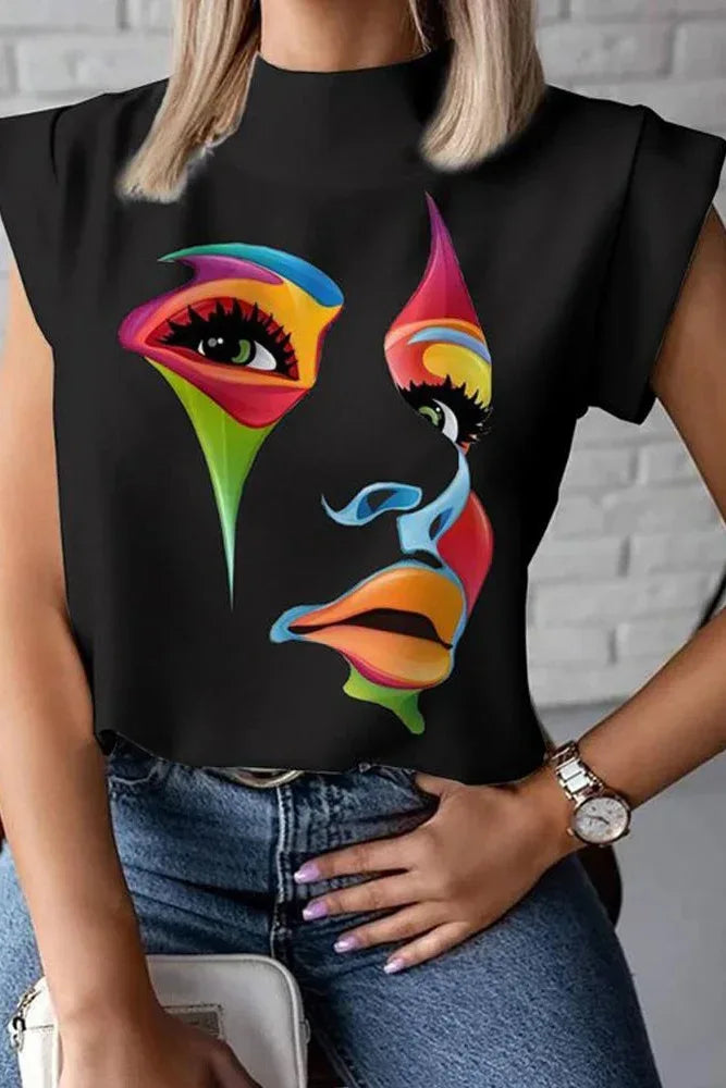 Women's Printed Sleeveless Casual Top - DanaFashionstore