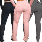 Cargo Pants With Pockets High Waist Drawstring Wide Leg Straight Trousers For Women Overalls - DanaFashionstore