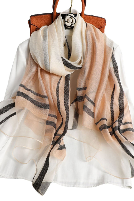 Women's Korean Style Silk Plaid Scarf