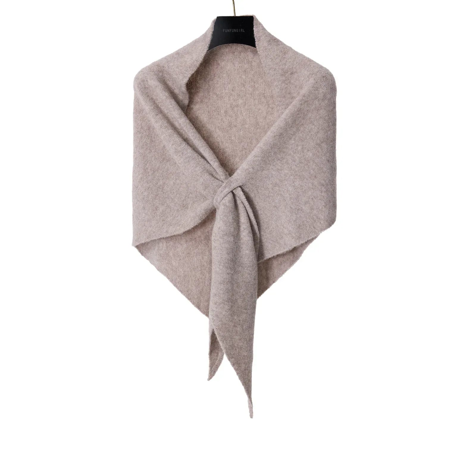 Winter Triangular Shawl INS Solid Color Soft Thickened Knitted Neck Wrap Korean Version Warm Shawl For Women - DanaFashionstore