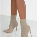 Women's High-heel Point-toe Knitted Stretch Boots - DanaFashionstore