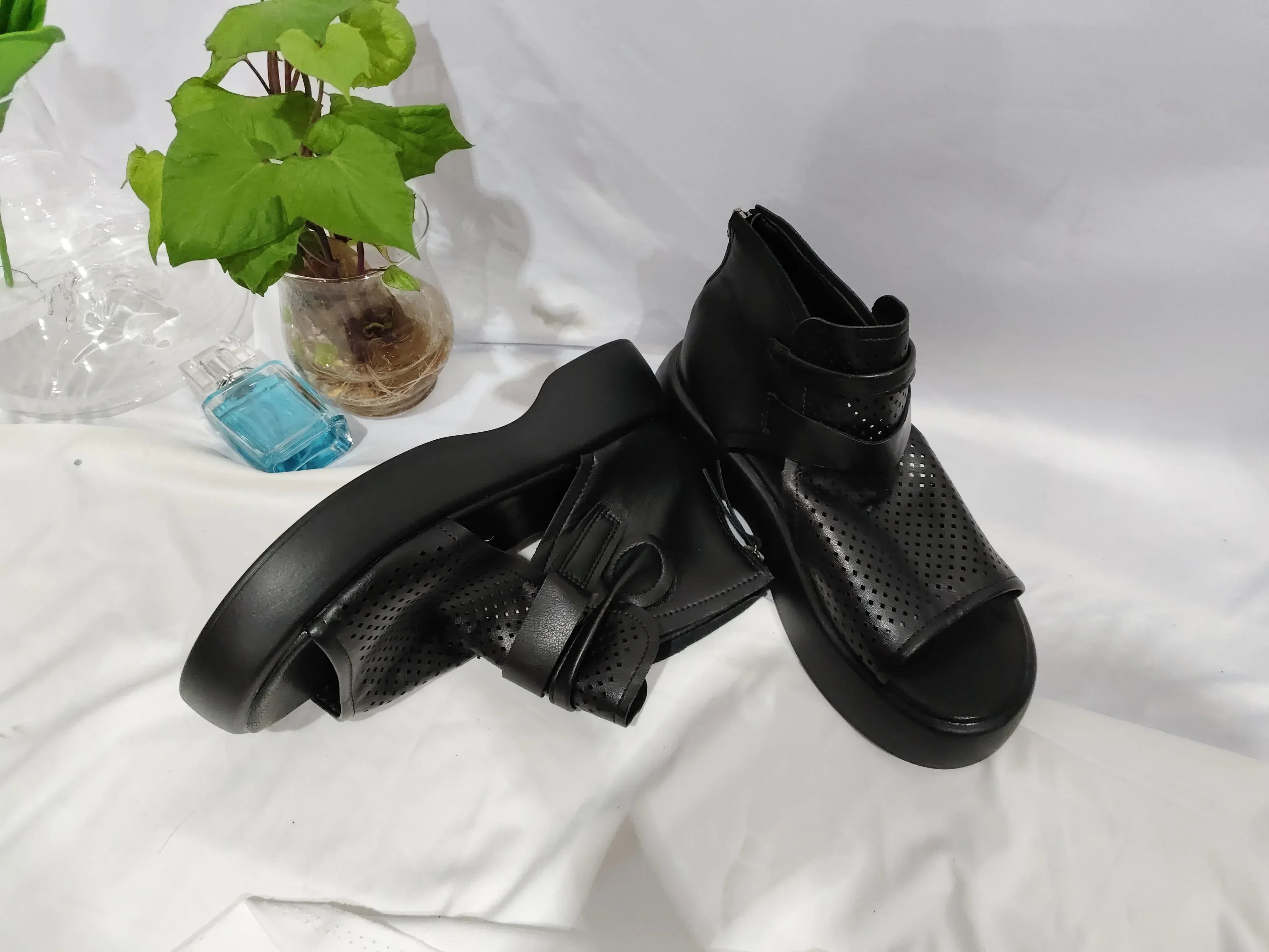 High-Top Roman Shoes Platform Heel Retro Hollow Women's Sandals - DanaFashionstore