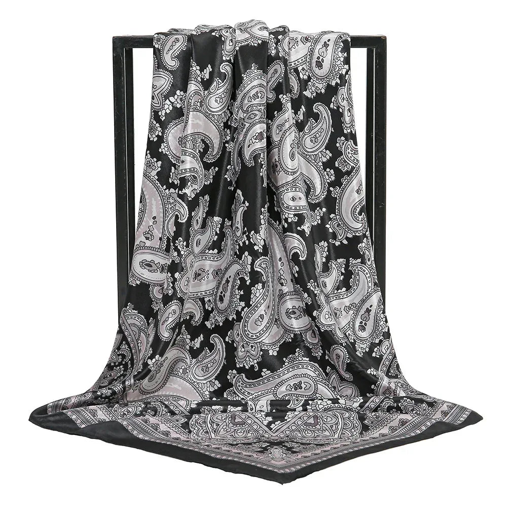 Paisley Printed 90 Square Scarf Retro Fashion Shawl - DanaFashionstore
