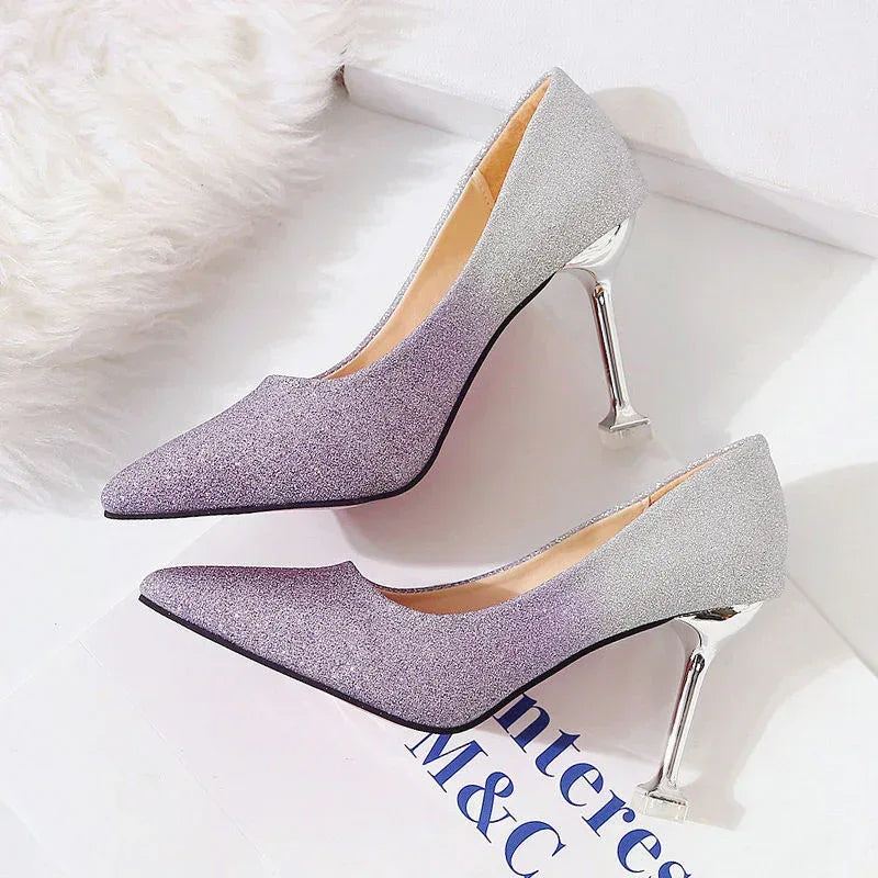 Gradient Sexy Pointed French Stiletto High Heels - DanaFashionstore