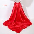 Pure Color Silk Scarf Artificial Silk 90cm Shiny Satin Shawl - DanaFashionstore