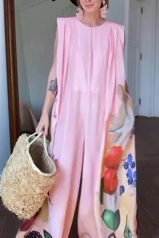 Sleeveless Printed Wide-leg Jumpsuit