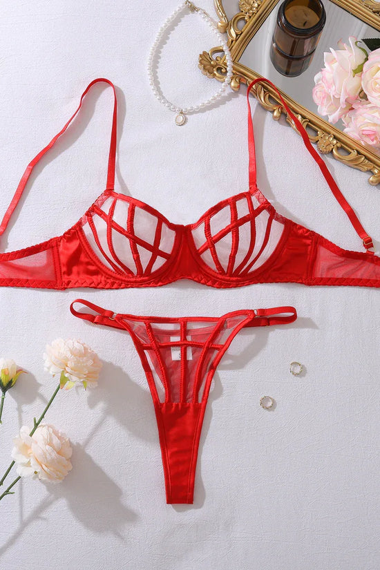 Summer Transparent Mesh Body Shaping Split Adjustment Type Sexy Lingerie Set - DanaFashionstore
