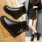 Low Heel Wedge Fleece Warm Mom Cotton Boots - DanaFashionstore