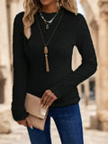 A Solid-colored Long-sleeved Top For Ladies - DanaFashionstore