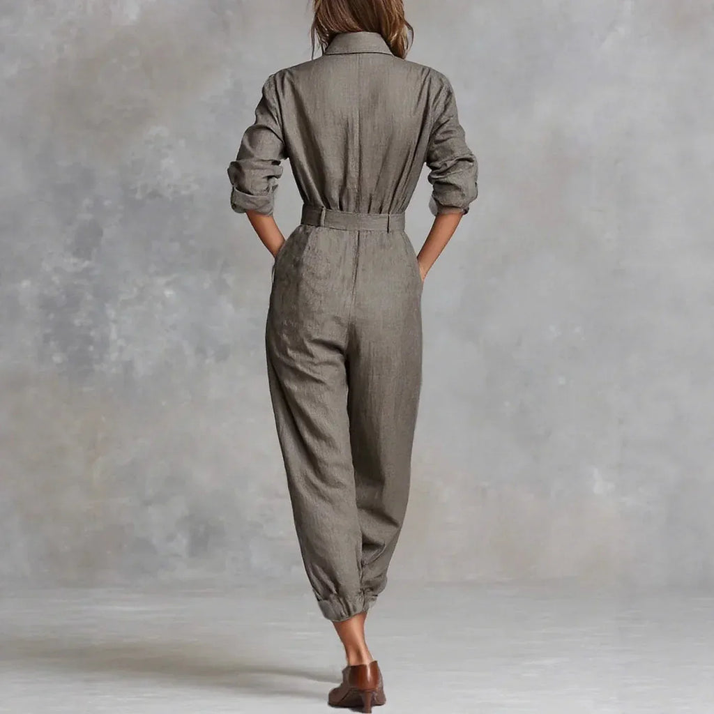 Long-Sleeved Lapel Jumpsuit Women 2026 - Professional Casual Jumpsuit - DanaFashionstore