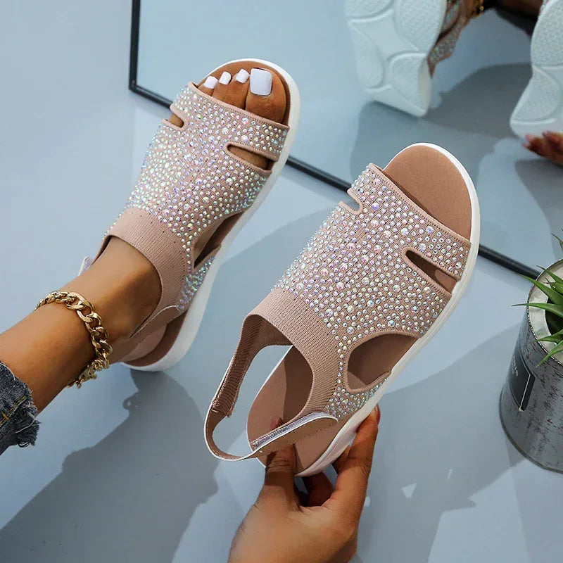 New Style Flying Mesh Fish Mouth Frosted Low Top Viscose Shoes - DanaFashionstore