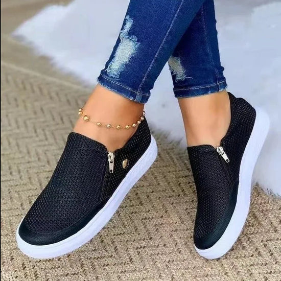 New Casual Sports Fashion Women's Zipper Sneakers - DanaFashionstore