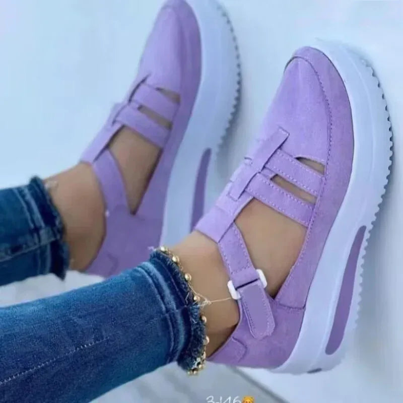 Large Women's Thick Sole Hollow Out Sports Casual Shoes - DanaFashionstore