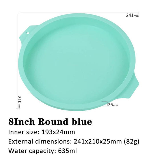 6 inch 8 inch rainbow cake baking pan $14.50 Dana Fashion Color: Blue Size: 8inch Style: Round Dana's Kitchen Product Category: Cake Mould feature: 100% brand new and high quality. Use food grade organic silicon material, easy to handle. Odorless, non-tox