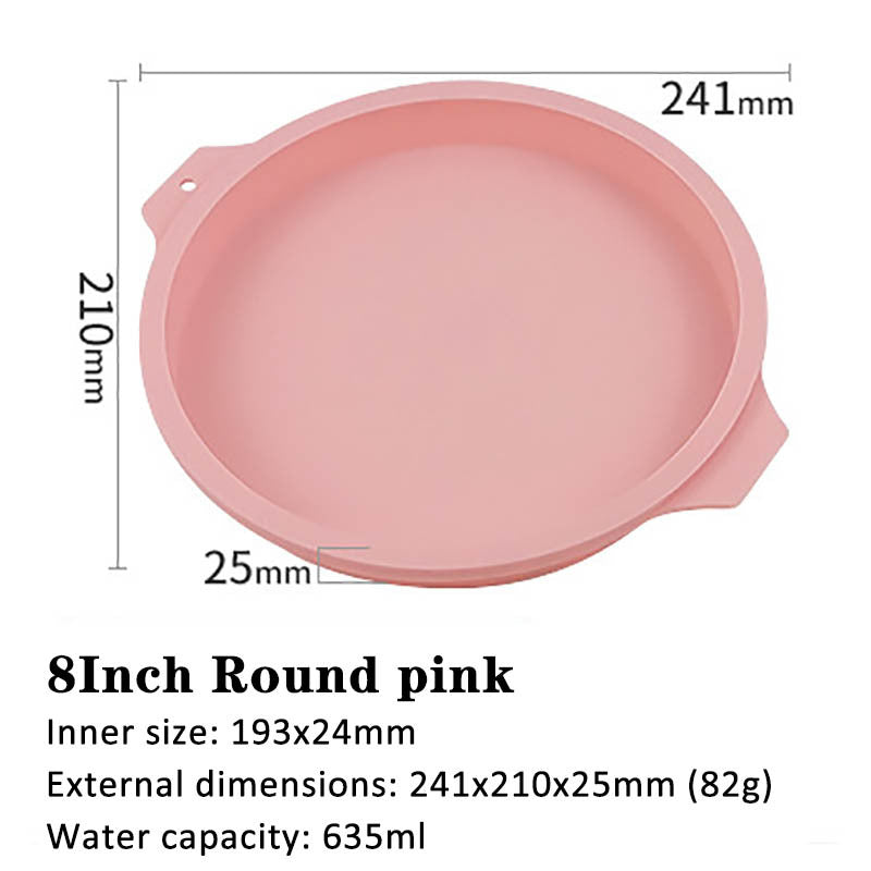 6 inch 8 inch rainbow cake baking pan $14.50 Dana Fashion Color: Pink Size: 8inch Style: Round Dana's Kitchen Product Category: Cake Mould feature: 100% brand new and high quality. Use food grade organic silicon material, easy to handle. Odorless, non-tox