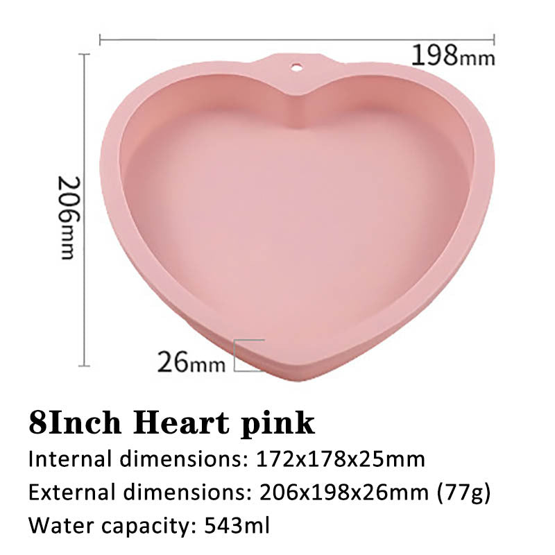 6 inch 8 inch rainbow cake baking pan $14.50 Dana Fashion Color: Pink Size: 8inch Style: Heartshaped Dana's Kitchen Product Category: Cake Mould feature: 100% brand new and high quality. Use food grade organic silicon material, easy to handle. Odorless, n