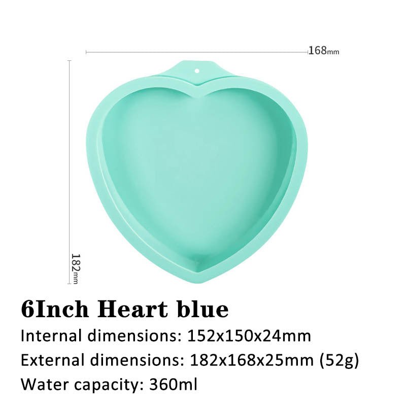 6 inch 8 inch rainbow cake baking pan $14.50 Dana Fashion Color: Blue Size: 6inch Style: Heartshaped Dana's Kitchen Product Category: Cake Mould feature: 100% brand new and high quality. Use food grade organic silicon material, easy to handle. Odorless, n