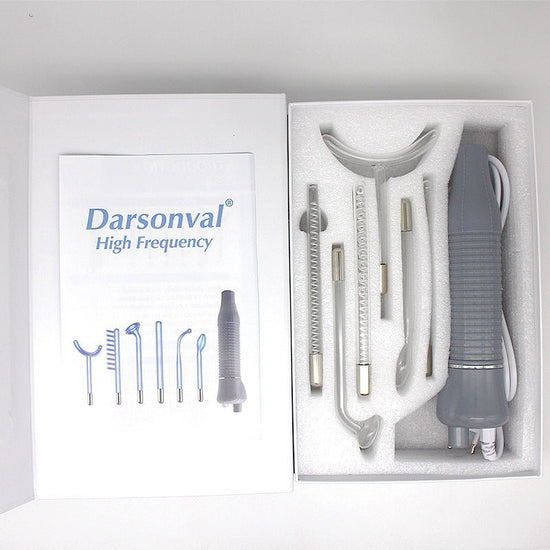 6 Piece High Frequency Electrotherapy Ozone Skin Care $145.00 Dana Fashion Color: Grey power: AU Beauty Tools Product information: Function: high frequency electrotherapy Is it portable: yes Certification type: CE Color: gray, white Specification: America